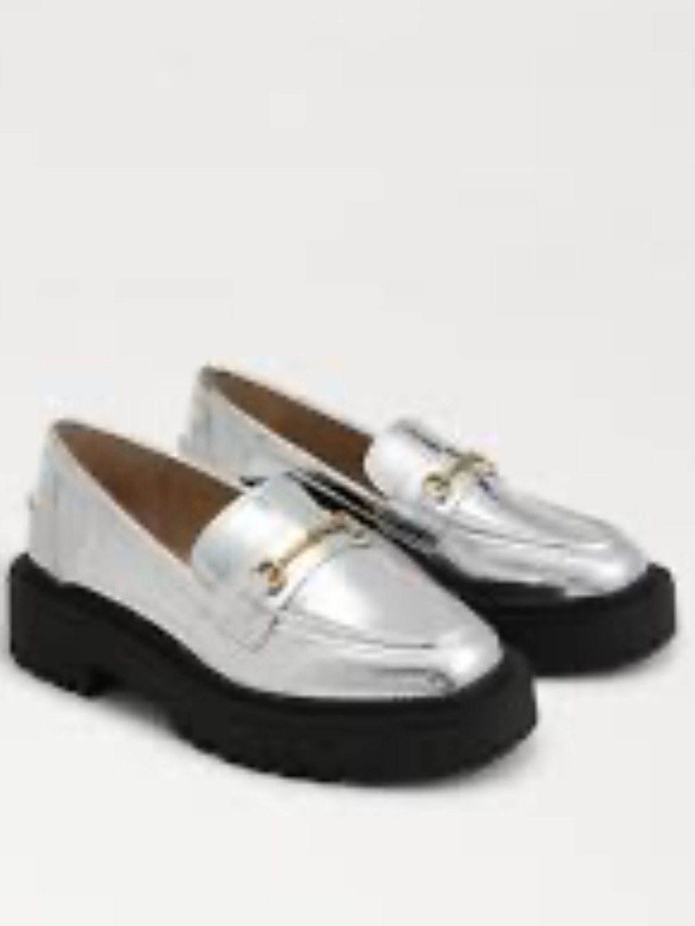 Sam Edelman Kids Metallic Silver Platform Loafers – Size 12